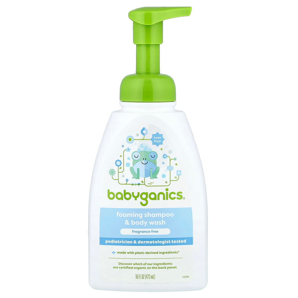 Babyganics, Пенящийся шампунь и гель для душа, без отдушек, 473 мл (16 жидк. унц.)