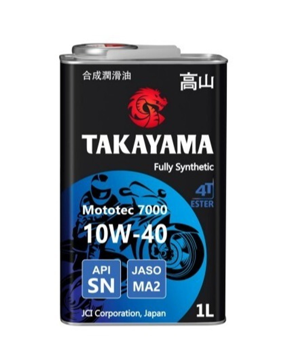 Масло Takayama 10W-40 Mototec 7000 4T API SN MA-2 металл синтетическое 1л