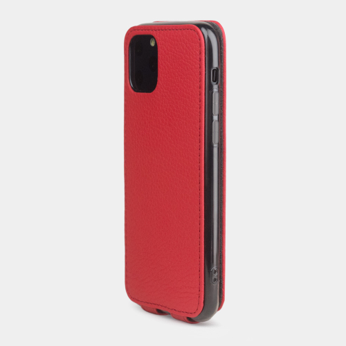 Чехол для iPhone 11 Pro Max из натуральной кожи теленка, красного цвета