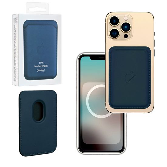 Чехол Leather Wallet Indigo Blue (синий индиго)