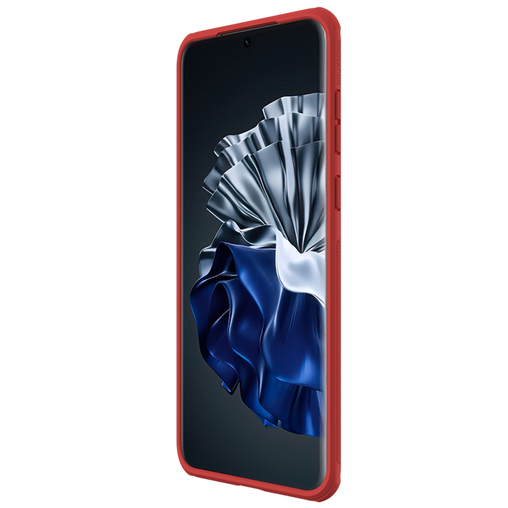 Чехол усиленный красного цвета от Nillkin для Huawei P60 и P60 Pro, серия Super Frosted Shield Pro