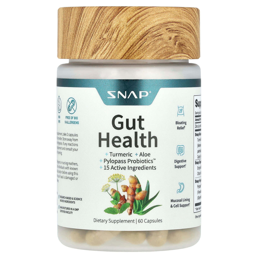 Snap Supplements, Здоровье кишечника, 60 капсул