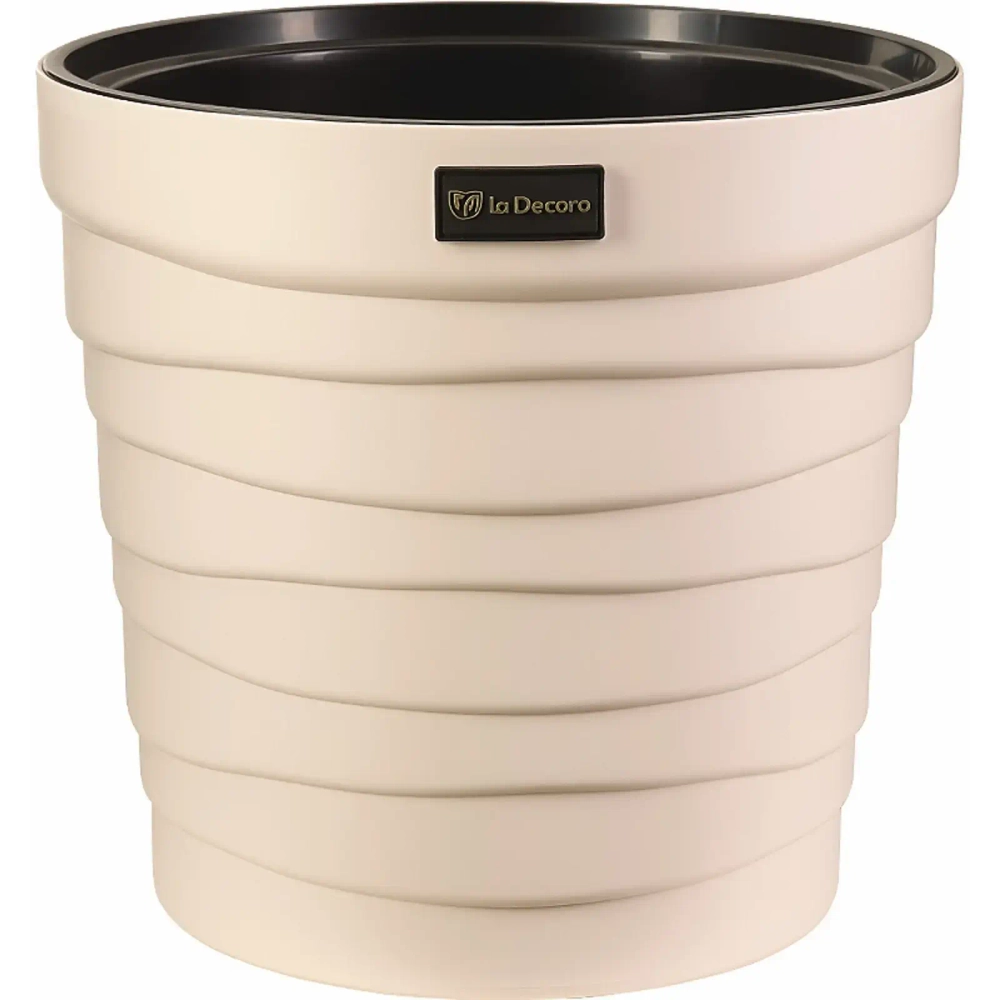 Кашпо для цветов пластиковое 7,5л d-27,1см «Бархан» Кремовый