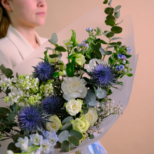 Купить Нежный букет с сиренью и незабудками #738