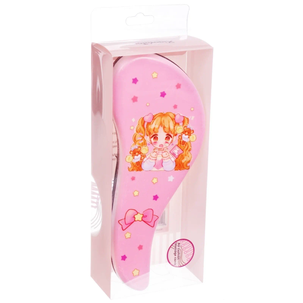 Расческа массажная компактная «АНИМЕШКИ», микс 4 дизайна, 18*7,5см (PVC коробка)