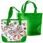 Сумочка раскраска Basir с красками и кистью, размер 24*30 см, серия "Бабочка или девушка", 4 цвета ассорти