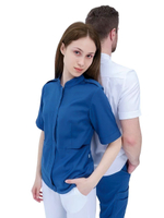 Рубашка медицинская женская на молнии Тезис TZ400, синий, 54