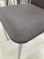 Стул Оскар каркас квадрат хром Основание рогожка бурая