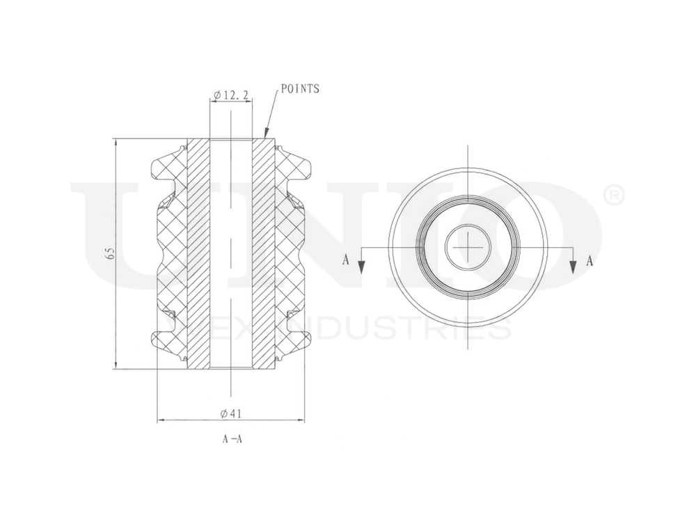 Сайлентблок передний переднего нижнего рычага UNIO RMP-20565