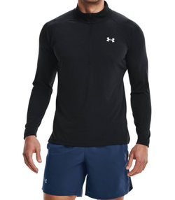 Мужская теннисная футболка теннисная Under Armour Men's UA Streaker Run 1/2 Zip - черный