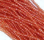 БП043НН23 Хрустальные бусины "рондель", цвет: коралловый прозр., 2х3 мм, кол-во: 95-100 шт.