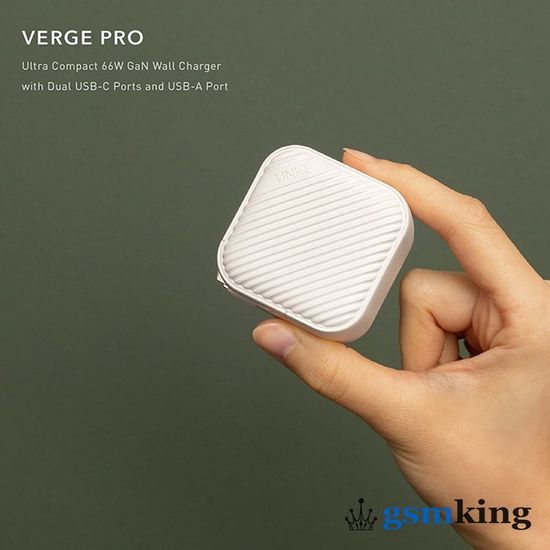 Uniq Verge Pro 66W Gan 2xUSB-C/USB-A White