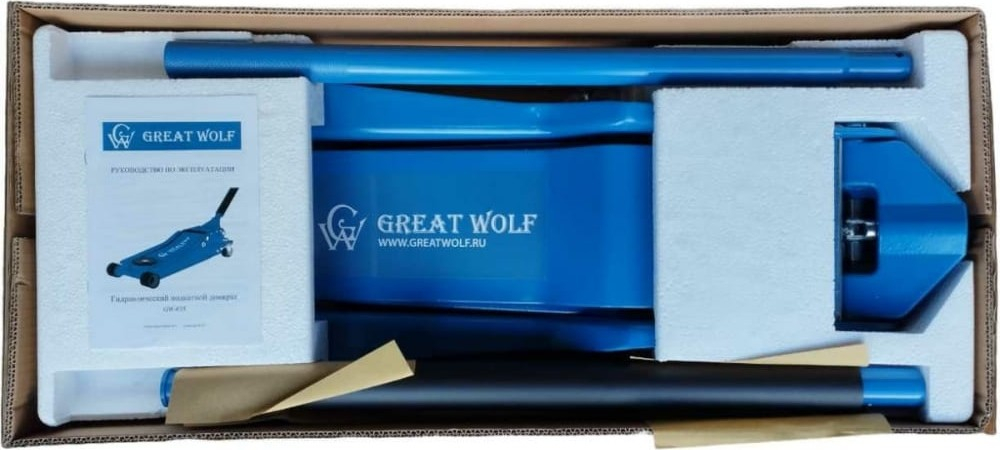 Домкрат подкатной GREAT WOLF GW-035 низкопрофильный гидравлический 3,5 т, 95-552 мм