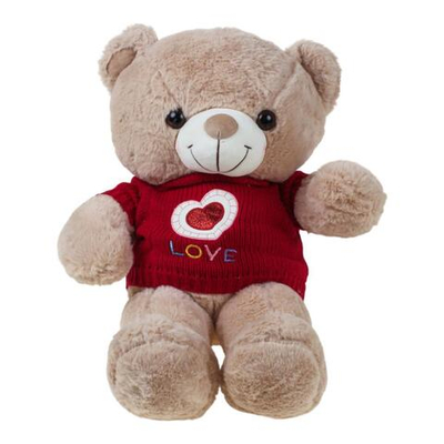 Медведь в вязаной кофте с сердцем и надписью "LOVE" №2 23x35x28см. (Hand)
