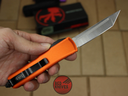Нож Microtech UTX-85 T/E - оранжевая рукоять, танто клинок, сатин RK-394