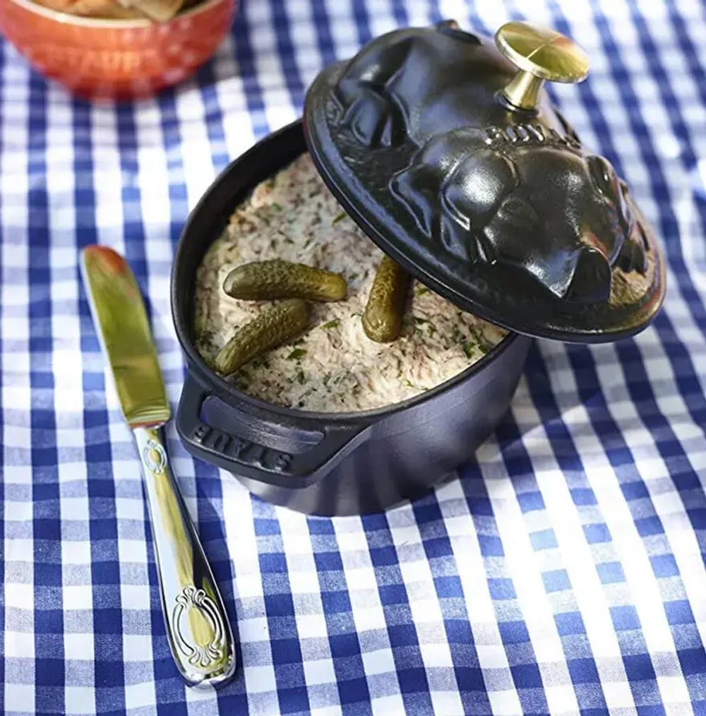 STAUB Чугунная форма для запекания 1 л 17 см поросенок черный