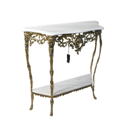 Bello De Bronze Консоль Креденсия Дос Тампош с 2-мя столешницами из мрамора