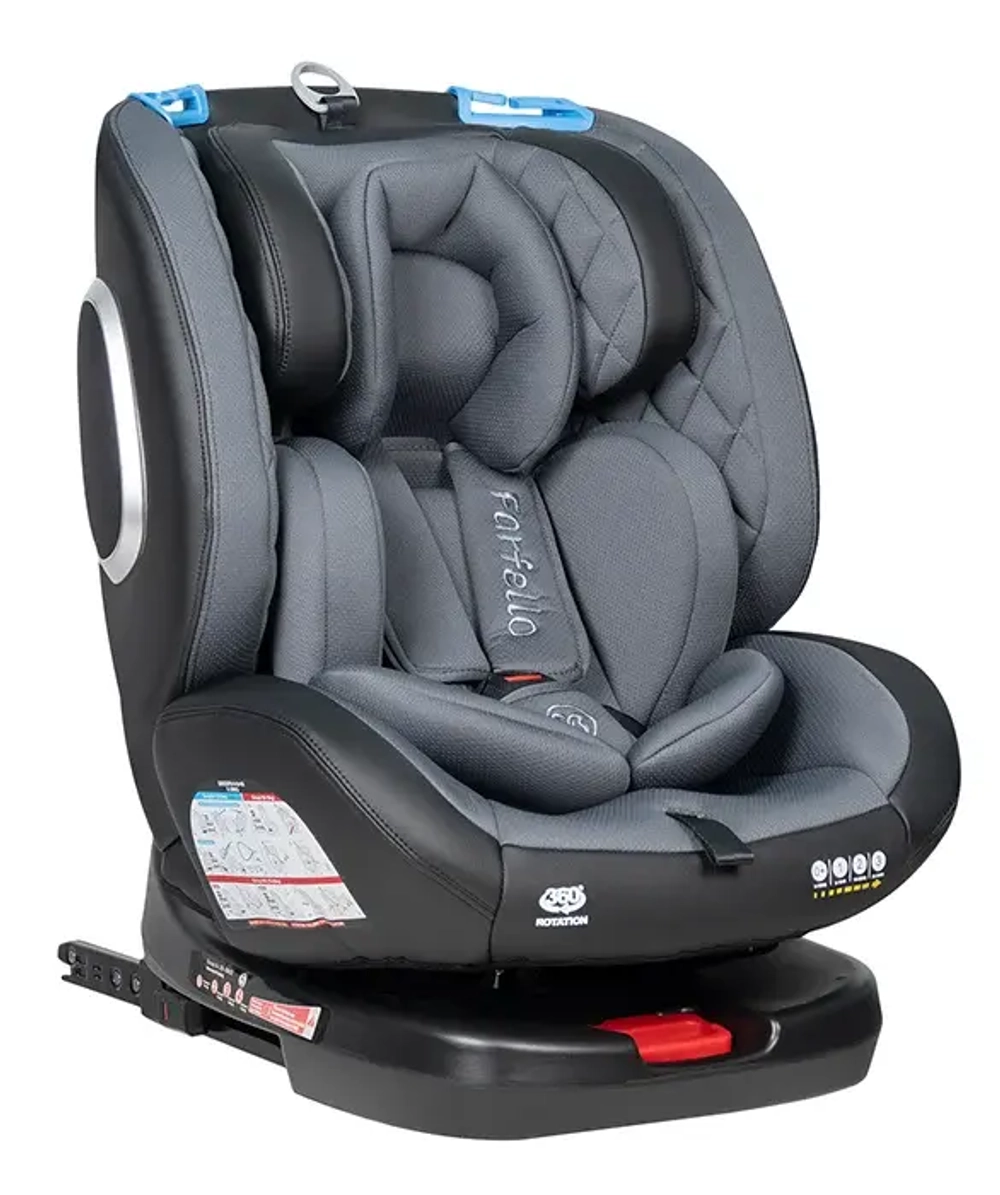 Автокресло детское ISOFIX YB102A (Grey PU/Серый экокожа)