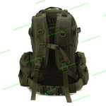 Рюкзак тактический 55л. (олива) с тремя подсумками-карманами.