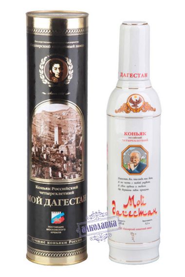 Коньяк Кизлярский Мой Дагестан четырехлетний, фарфоровая бутылка 0,5 л