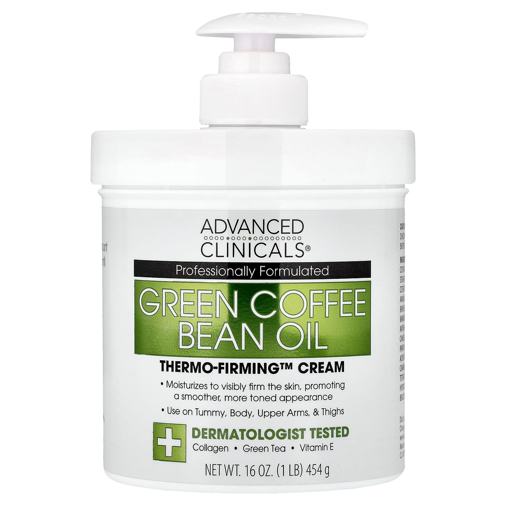 Advanced Clinicals, Масло из зеленых кофейных зерен, Thermo-Firming ™, крем, 454 г (16 унций)