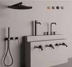 Смеситель для раковины Gessi316 Flessa, встраиваемый, со средним изливом, внешняя часть, цвет Black Metal Brushed PVD