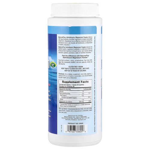 NaturesPlus, Kalmassure®, магний в порошке, со вкусом освежающего розового лимонада, 408 г (0,9 фунта)