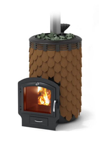 Печь банная Альфа Панголина Лайт Inox ЧДБСЭ ЗК терракота