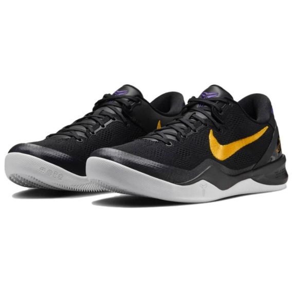NIKE Kobe 8 Баскетбольные кроссовки Низкие Черные, фиолетовые, желтые Унисекс