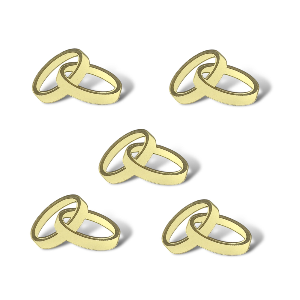 Топпер Декор "Обручальные кольца-2" 4см 5шт акрил