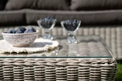 "Гляссе" лаунж-зона из искусственного ротанга, цвет бежевый