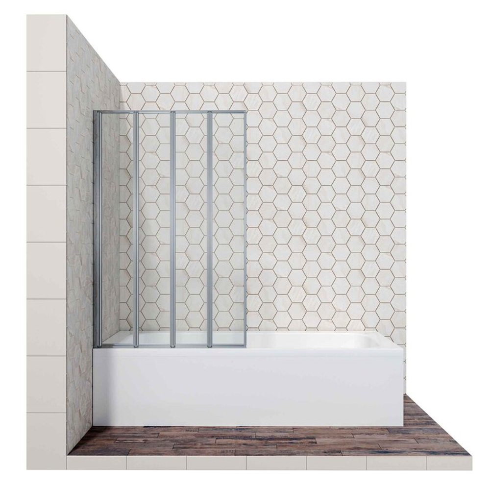 Шторка для ванны Ambassador Bath Screens 16041110L (90х140) хром,стекло прозрачное,складная,1 место