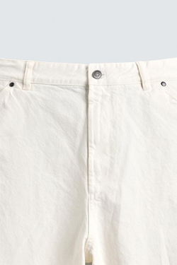 ZARA БРЮКИ RELAXED FIT КАРГО, ЖЕЛТОВАТО-БЕЛЫЙ