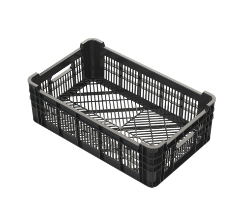 Ящик п/э 20л АльтПласт (520х320х160мм) черный