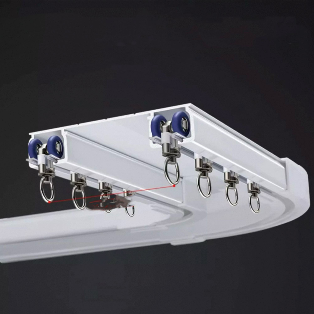 Алюминиевый карниз для штор, потолочный, двухрядный