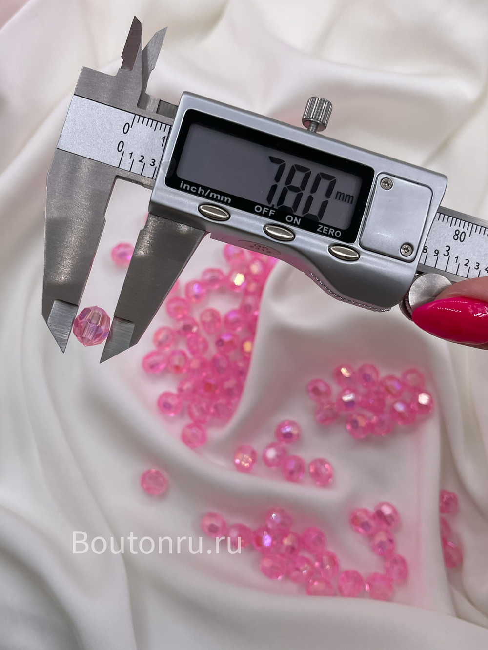 Бусины акриловые гранёные круглые розовые 500 грамм (±5гр)