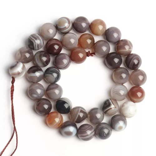 Ботсванский Агат бусины 4/6/8/10/12 мм, на нитке 38 см