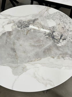 Стол МИЛТОН D89 PANDORA LIGHT, керамика / ЛАТТЕ каркас М-City