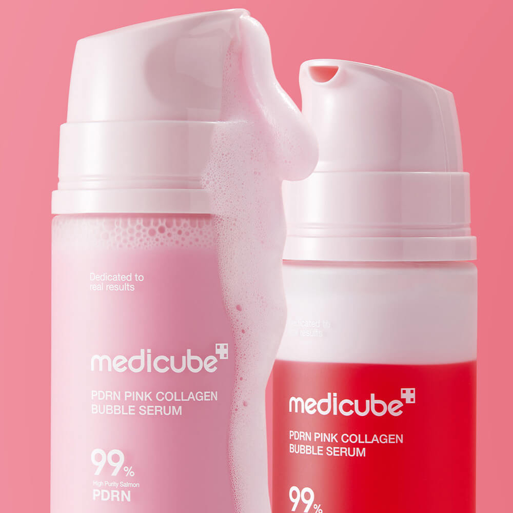 MEDICUBE Пузырьковая сыворотка с коллагеном и ПДРН PDRN Pink Collagen Bubble Serum (95 мл)