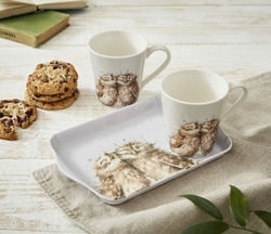 Royal Worcester - Набор Wrendale Designs из 2 чашек по 180 мл с подносом в виде совы / артикул   X0011658893  / GTIN 749151669468