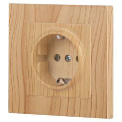 Розетка Intro Accent 6-202-11 2P+E Schuko 16А-250В IP20 СУ AL/CU cосна