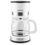 Кофеварка электр, капельная, 1.5 л, Gelberk, 1000 Вт, 12, автооткл, пластик ручка, бел, GL-CD209