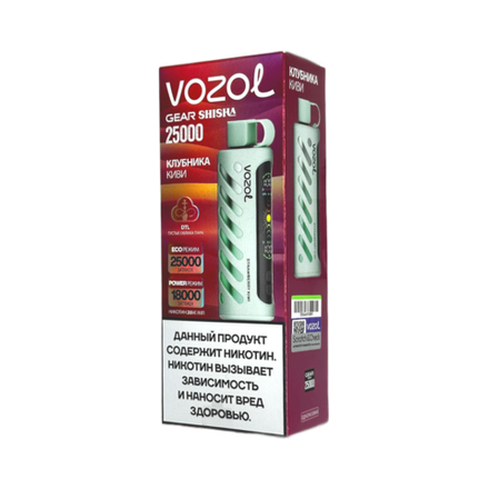Vozol Gear Shisha Клубника киви 25000 затяжек 20мг (2%)