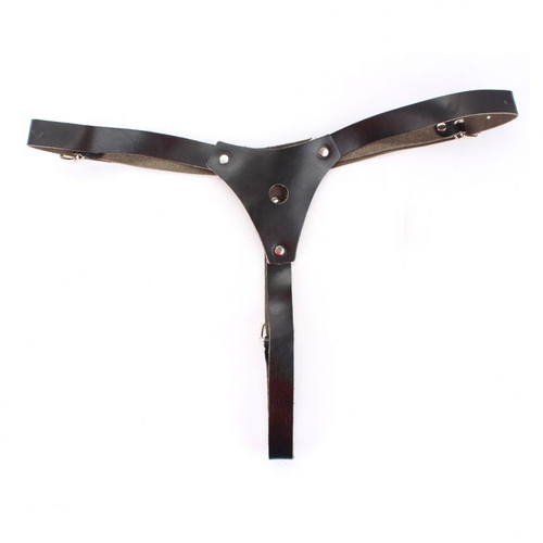 Трусики для страпона БДСМ Арсенал – кожаные, со штырьком