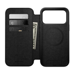 Кожаный чехол-книжка MagSafe Nomad Modern Leather Folio для iPhone 17 Pro Max Гибридный укреплённый чехол из натуральной цельнозерновой кожи с сенсорной накладкой для Контроллера камеры. Есть отделение для купюр и встроенный картхолдер — вмещает до трёх к
