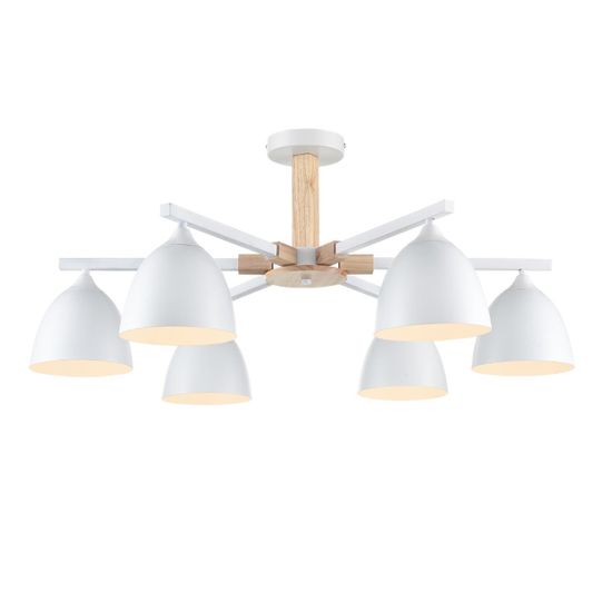 8095/6C MODERNI LN25 268 белый/белый металл, дерево/металл Люстра потолочная Е27 6*60W 220V COLANGE