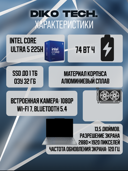 Ноутбук Lenovo ThinkBook X AI 2025 / Ultra 5 225H / 32 ГБ / 1 ТБ / Touch Screen / Серый