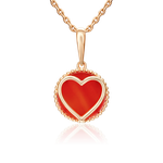 Подвеска «Пылкая любовь» из красного золота с сердоликом