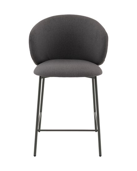 Стул полубарный Блейз велюр серый, каркас серый