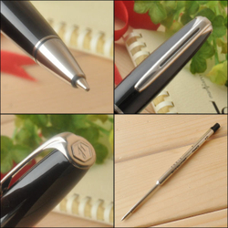 Шариковая ручка Waterman Charleston, цвет: Black/CT, стержень: Mblue
